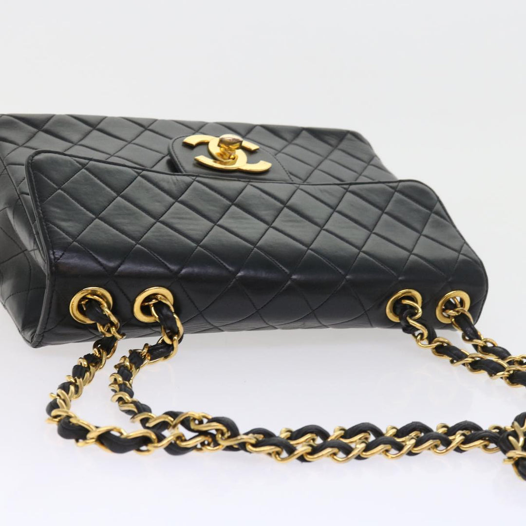 Chanel Big Matelasse Chain Shoulder Bag Leather Black CC Auth fm2835