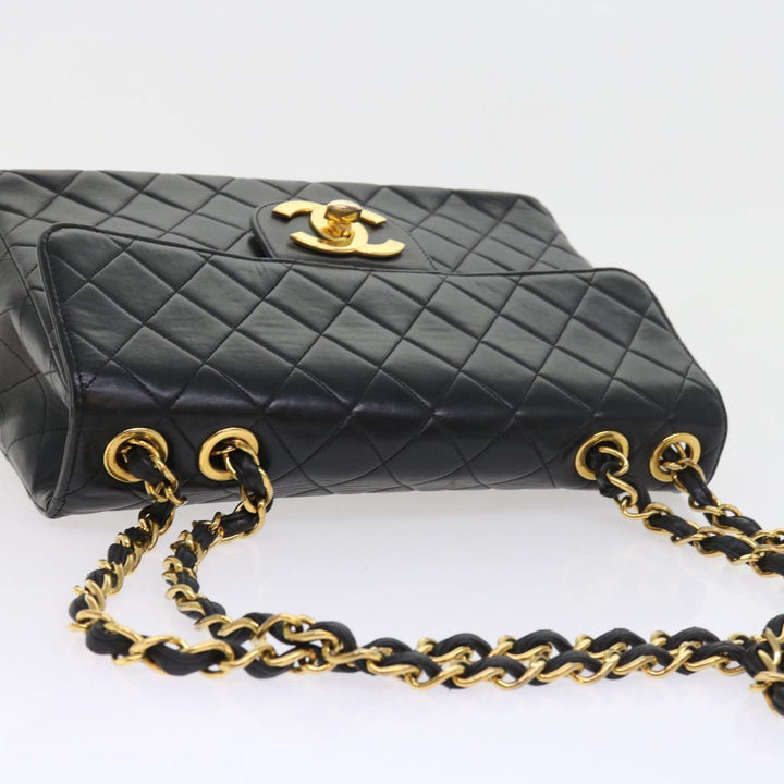 Chanel Big Matelasse Chain Shoulder Bag Leather Black CC Auth fm2835