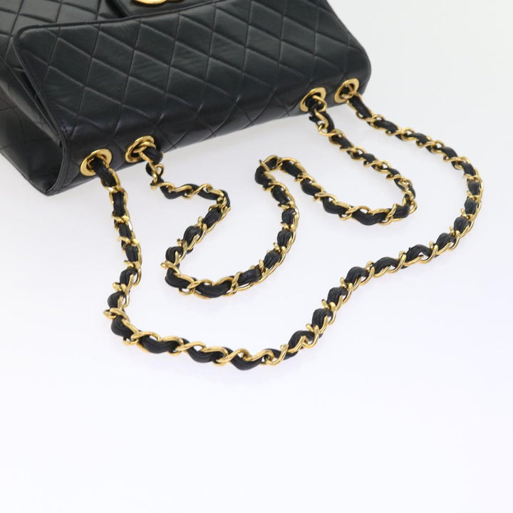 Chanel Big Matelasse Chain Shoulder Bag Leather Black CC Auth fm2835