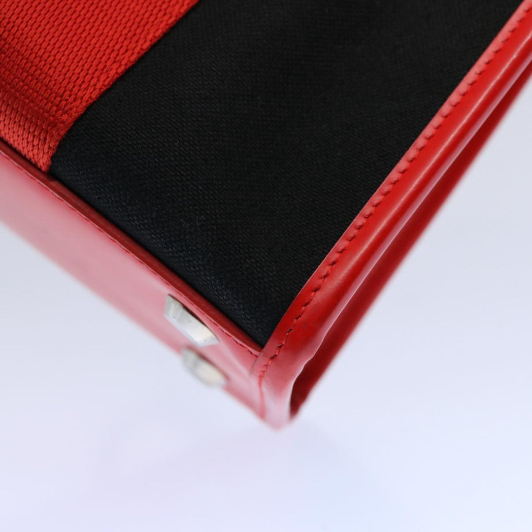Top Quality Balenciaga Hard Ware Small Hand Bag Canvas Black Red 671402 Auth fm3051