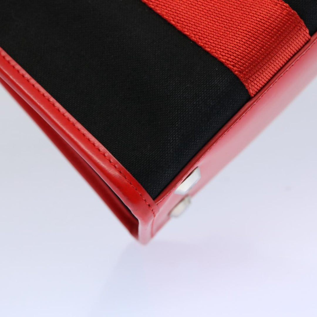 Top Quality Balenciaga Hard Ware Small Hand Bag Canvas Black Red 671402 Auth fm3051