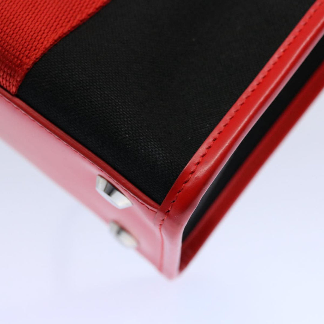 Top Quality Balenciaga Hard Ware Small Hand Bag Canvas Black Red 671402 Auth fm3051
