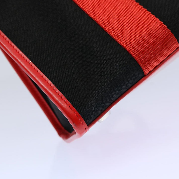 Top Quality Balenciaga Hard Ware Small Hand Bag Canvas Black Red 671402 Auth fm3051