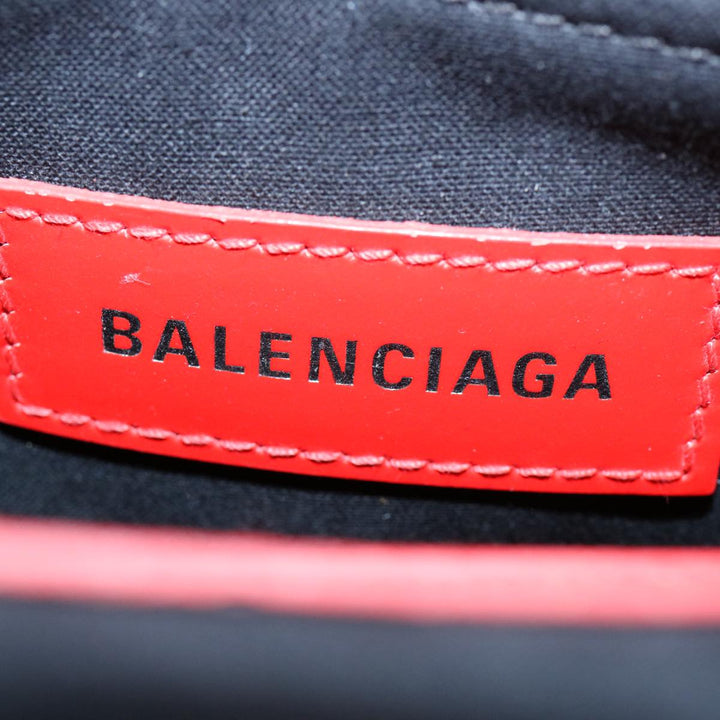 Top Quality Balenciaga Hard Ware Small Hand Bag Canvas Black Red 671402 Auth fm3051