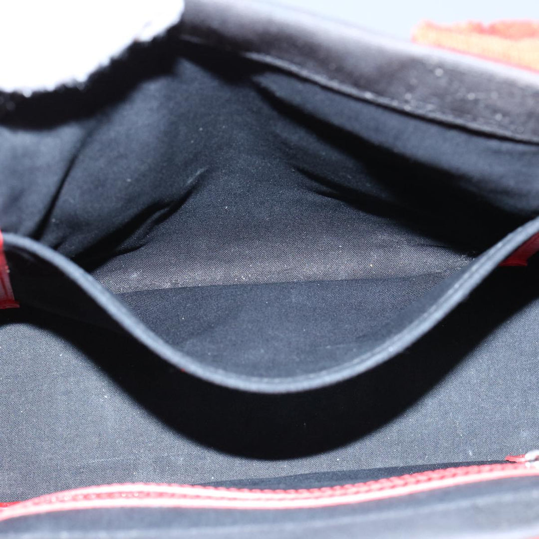 Top Quality Balenciaga Hard Ware Small Hand Bag Canvas Black Red 671402 Auth fm3051