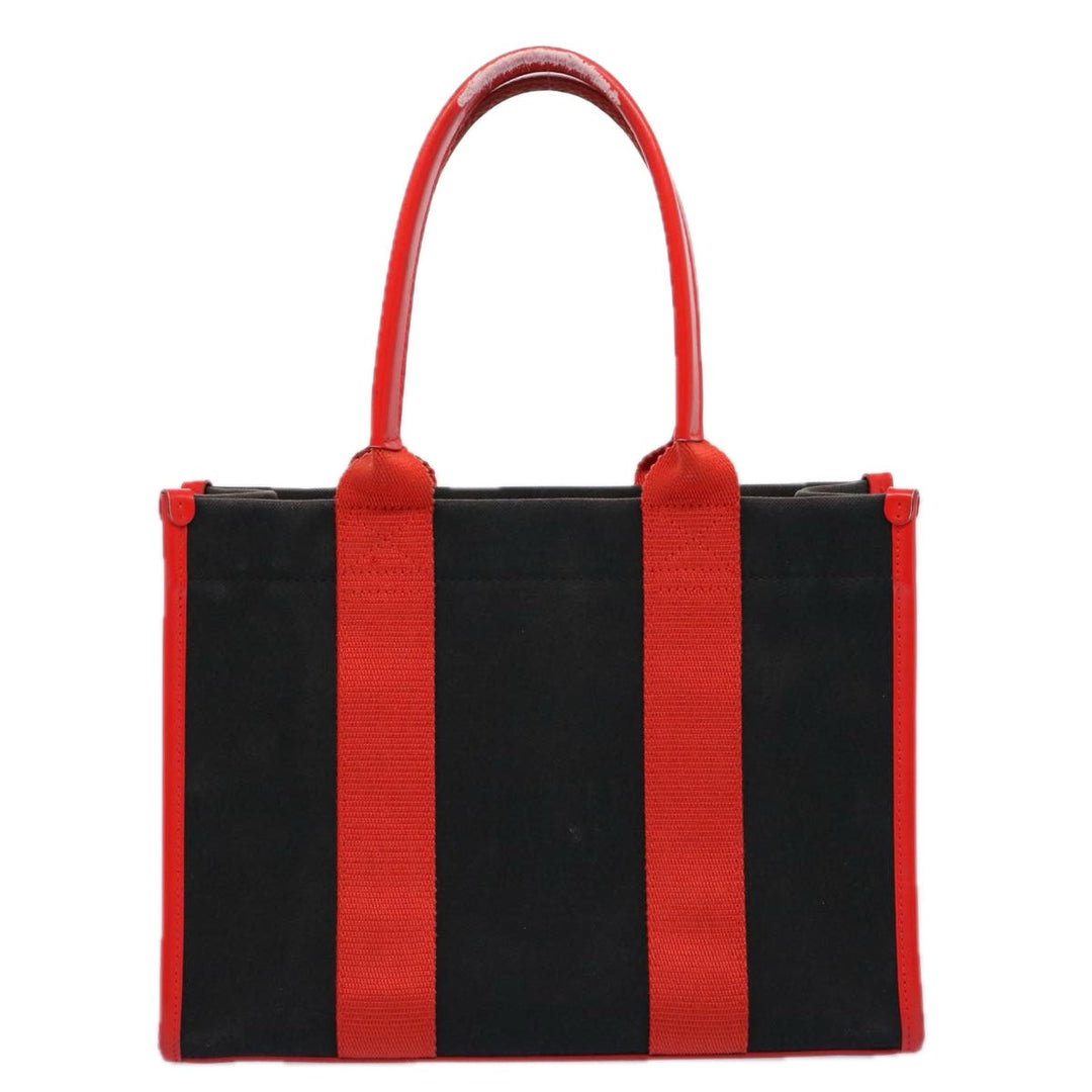 Top Quality Balenciaga Hard Ware Small Hand Bag Canvas Black Red 671402 Auth fm3051