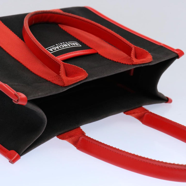 Top Quality Balenciaga Hard Ware Small Hand Bag Canvas Black Red 671402 Auth fm3051