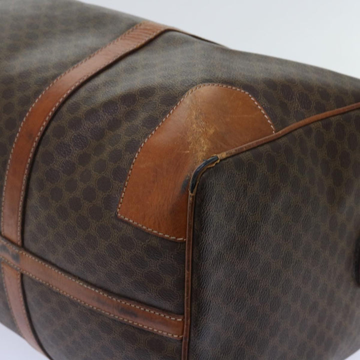 Celine Macadam Canvas Boston Bag PVC Leather Brown  fm3071