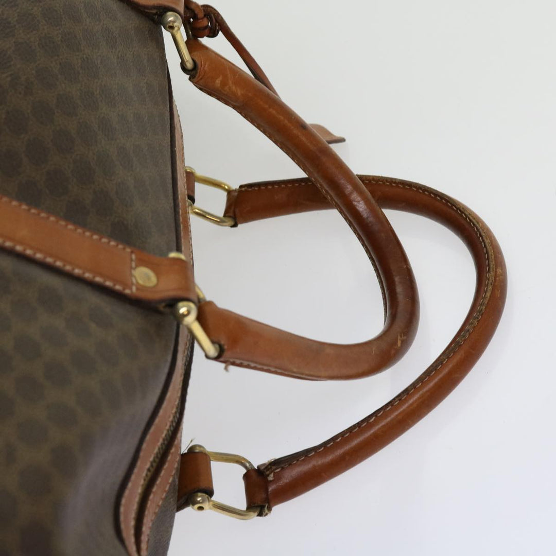 Celine Macadam Canvas Boston Bag PVC Leather Brown  fm3071