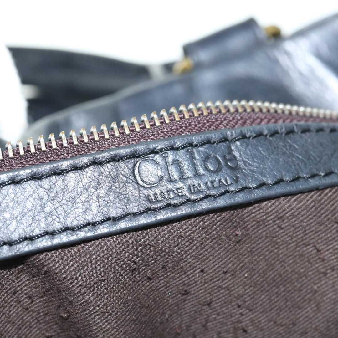 Chloe Shoulder Bag Leather Black fm3114