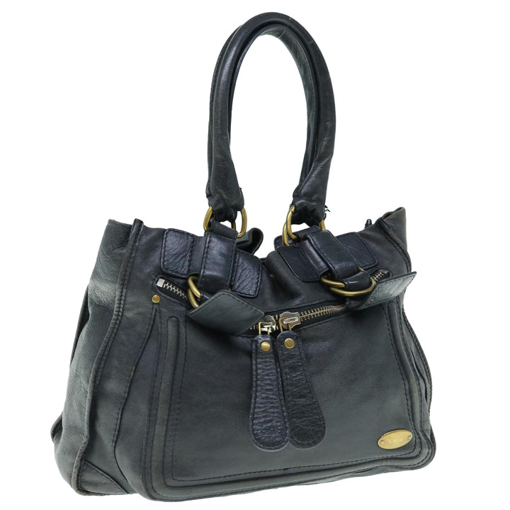 Chloe Shoulder Bag Leather Black fm3114