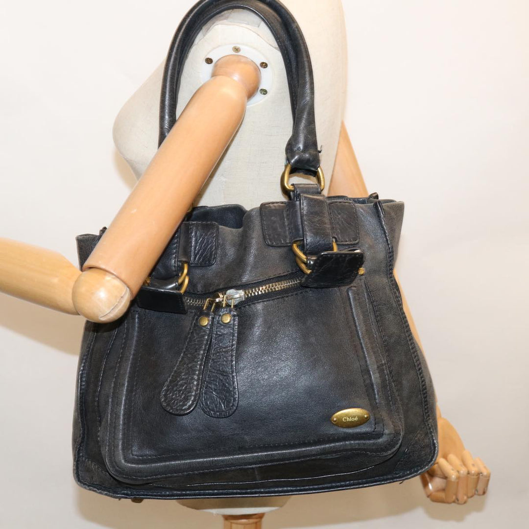 Chloe Shoulder Bag Leather Black fm3114