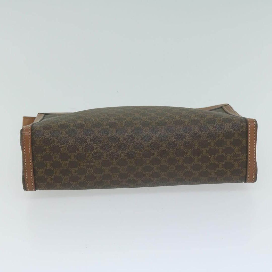 Celine Macadam Canvas Clutch Bag PVC 2Set Brown Auth fm3156