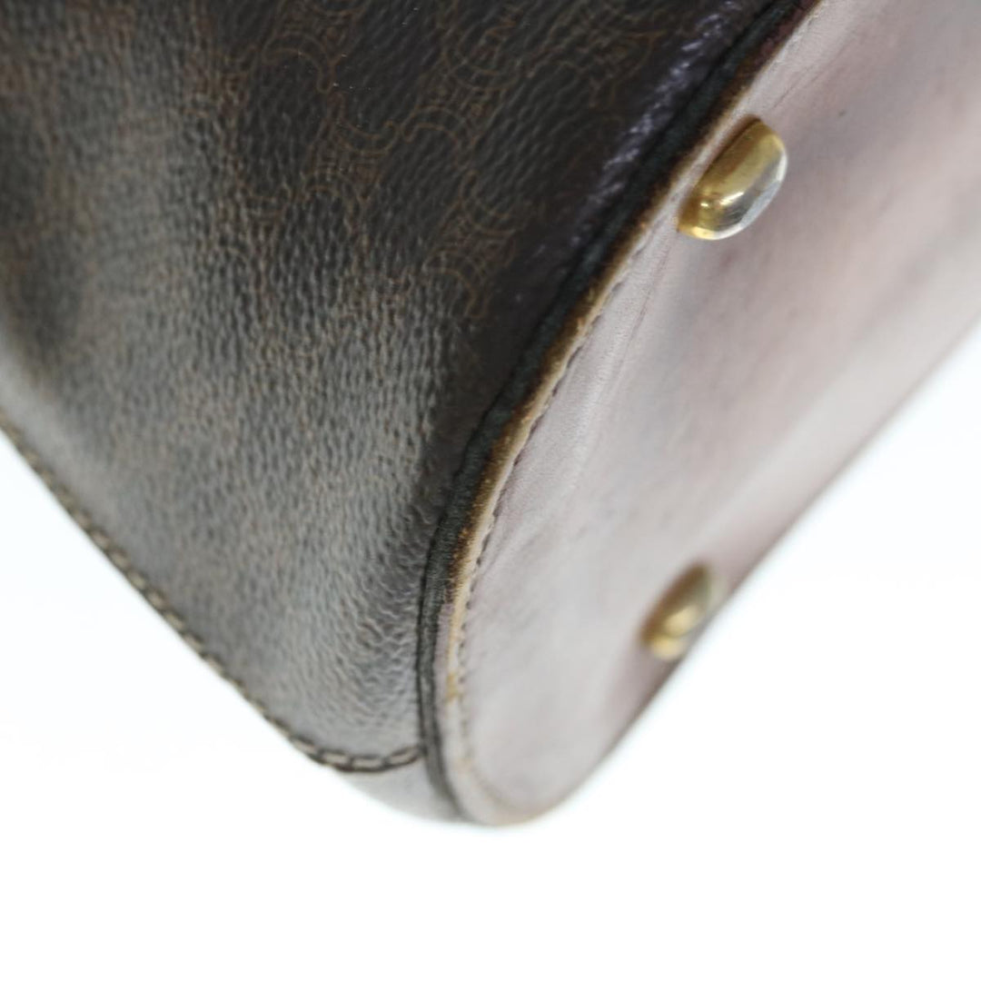 Celine Macadam Canvas Hand Bag PVC Brown Auth fm3172