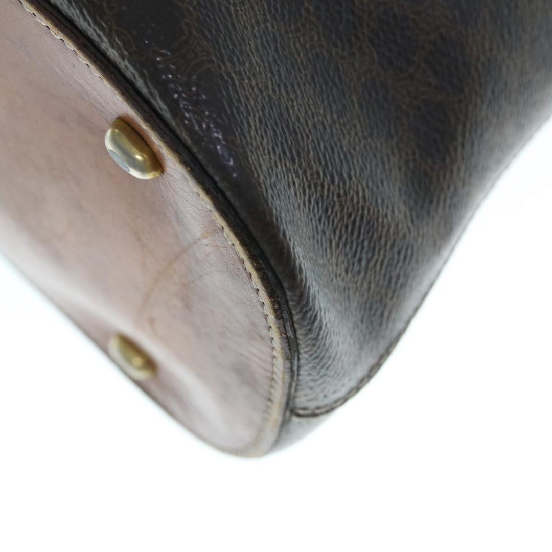 Celine Macadam Canvas Hand Bag PVC Brown Auth fm3172