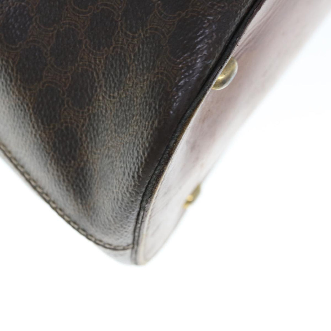 Celine Macadam Canvas Hand Bag PVC Brown Auth fm3172