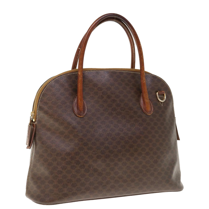 Celine Macadam Canvas Hand Bag PVC Brown Auth fm3172