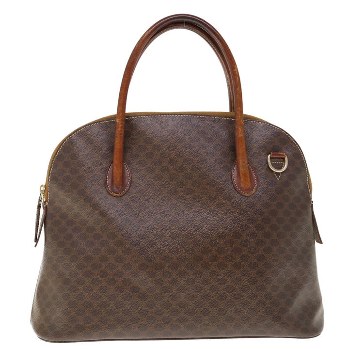 Celine Macadam Canvas Hand Bag PVC Brown Auth fm3172