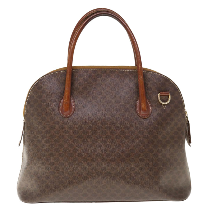Celine Macadam Canvas Hand Bag PVC Brown Auth fm3172
