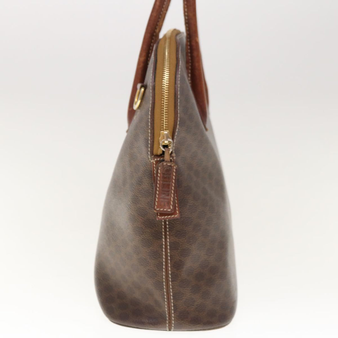 Celine Macadam Canvas Hand Bag PVC Brown Auth fm3172