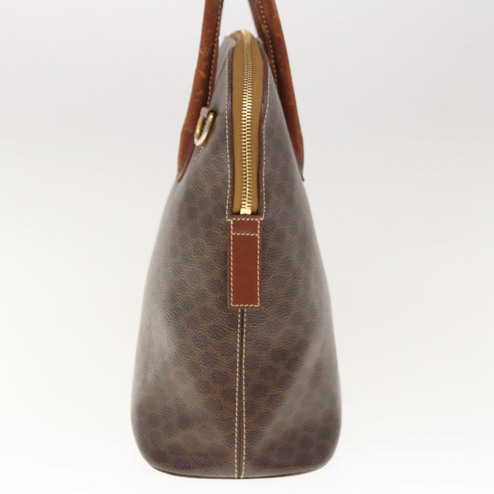 Celine Macadam Canvas Hand Bag PVC Brown Auth fm3172