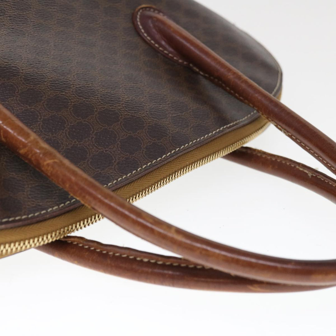 Celine Macadam Canvas Hand Bag PVC Brown Auth fm3172
