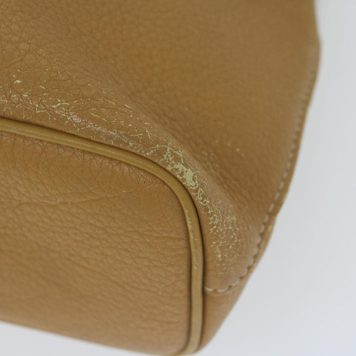 BurberrySs Tote Bag Leather Beige Auth fm3177