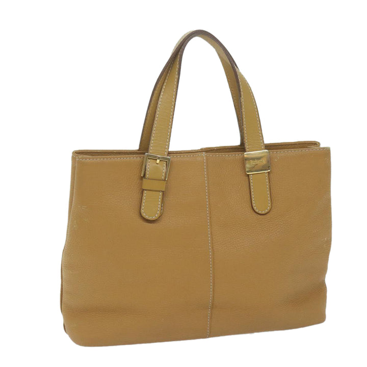 BurberrySs Tote Bag Leather Beige Auth fm3177