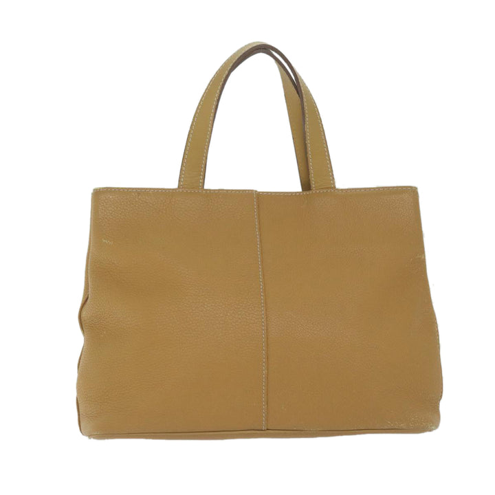 BurberrySs Tote Bag Leather Beige Auth fm3177