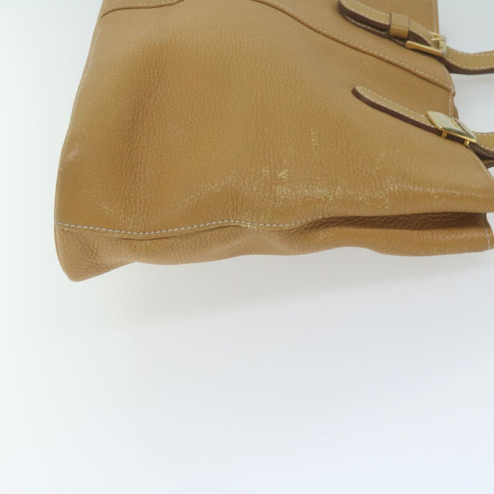 BurberrySs Tote Bag Leather Beige Auth fm3177