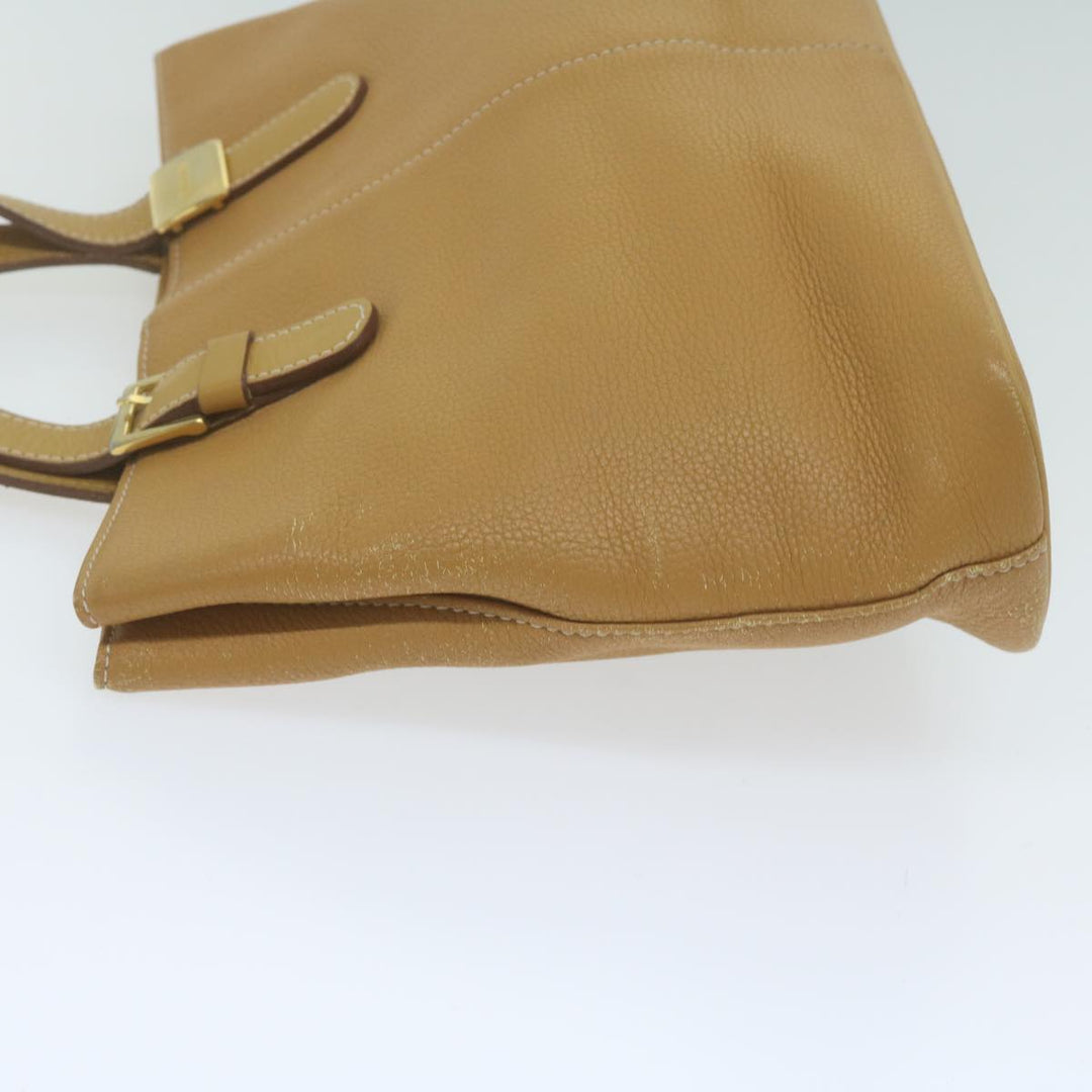 BurberrySs Tote Bag Leather Beige Auth fm3177