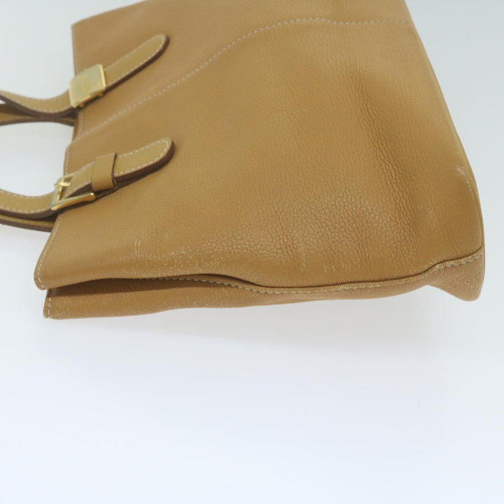 BurberrySs Tote Bag Leather Beige Auth fm3177