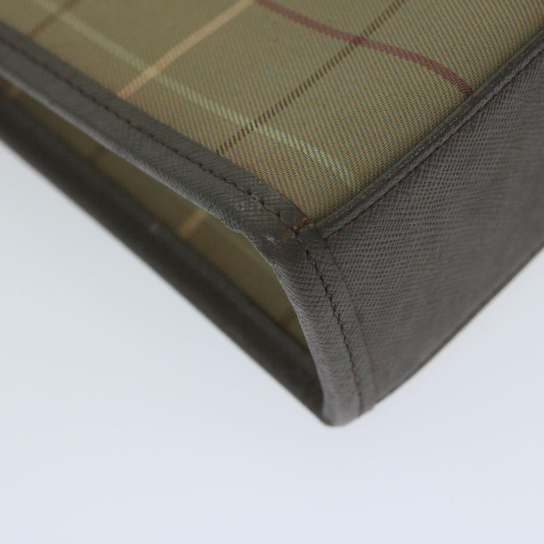 BurberrySs Nova Check Clutch Bag Canvas Brown Auth fm3178