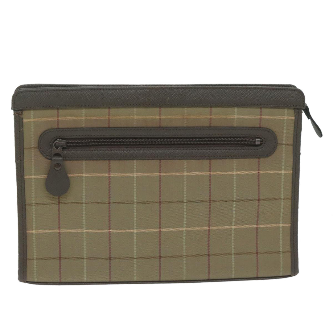 BurberrySs Nova Check Clutch Bag Canvas Brown Auth fm3178