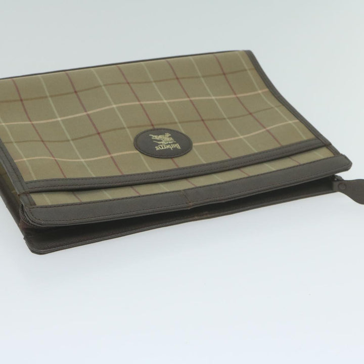 BurberrySs Nova Check Clutch Bag Canvas Brown Auth fm3178