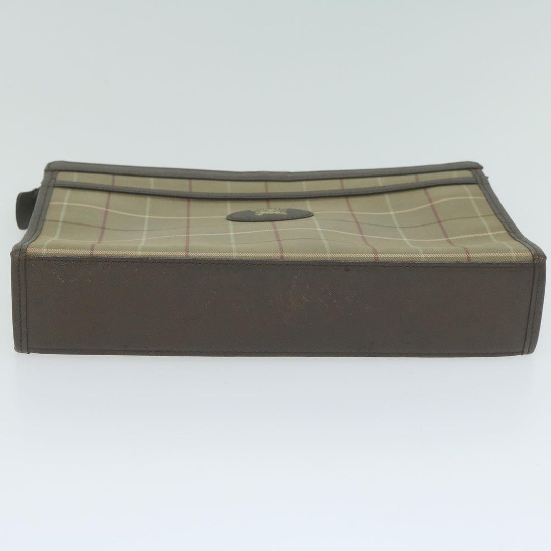 BurberrySs Nova Check Clutch Bag Canvas Brown Auth fm3178