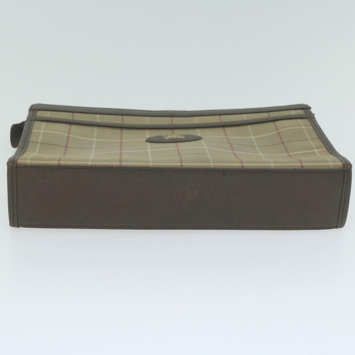 BurberrySs Nova Check Clutch Bag Canvas Brown Auth fm3178