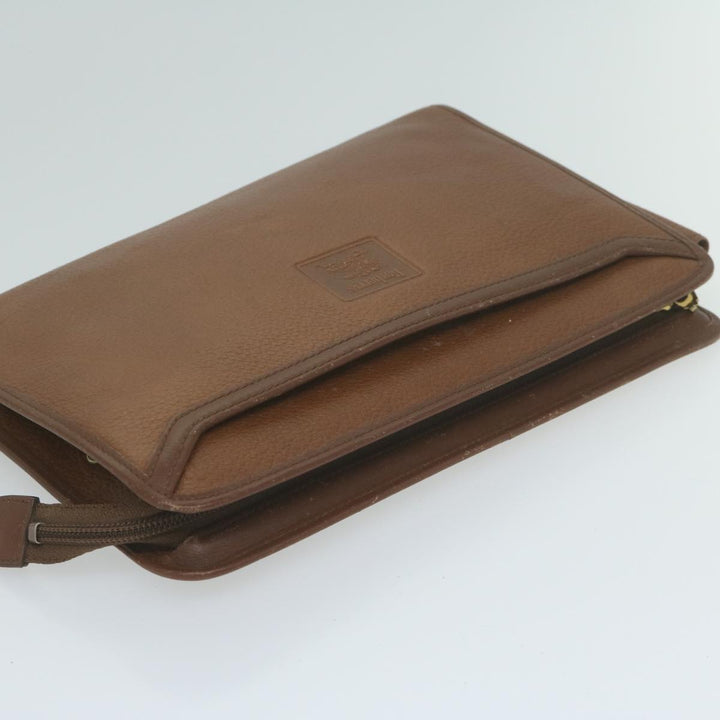Burberry s Cosmetic Clutch Bag Leather 2Set Black Brown Auth fm3179