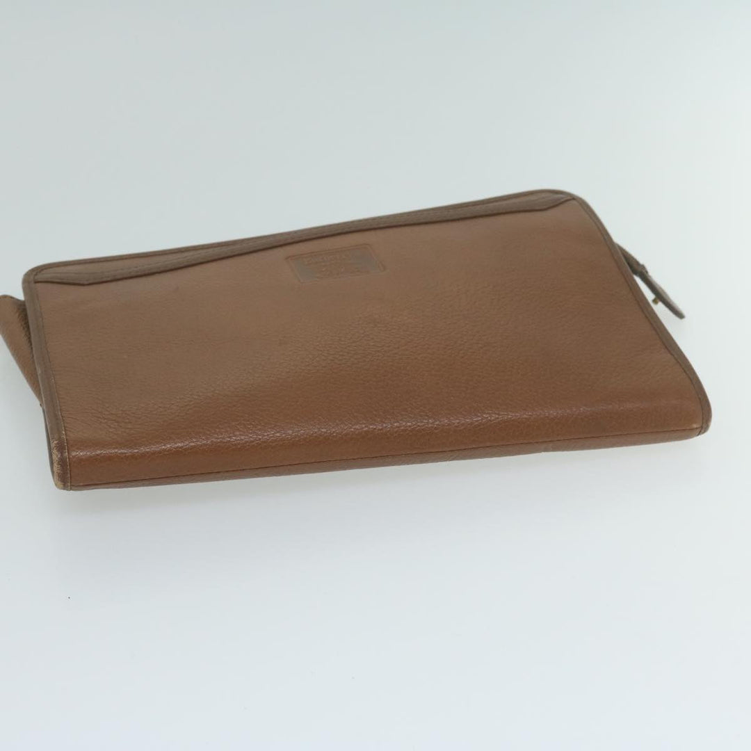 Burberry s Cosmetic Clutch Bag Leather 2Set Black Brown Auth fm3179