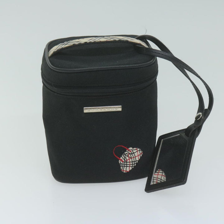 Burberry s Cosmetic Clutch Bag Leather 2Set Black Brown Auth fm3179