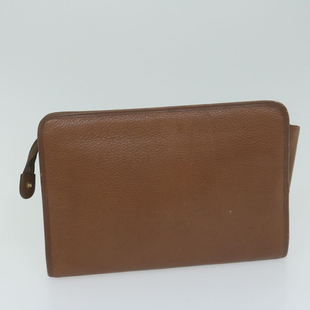 Burberry s Cosmetic Clutch Bag Leather 2Set Black Brown Auth fm3179