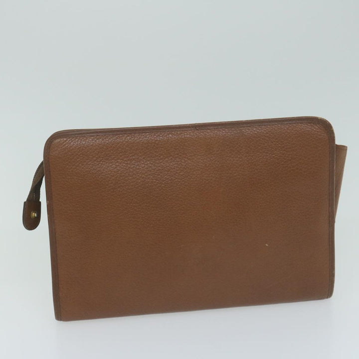 Burberry s Cosmetic Clutch Bag Leather 2Set Black Brown Auth fm3179