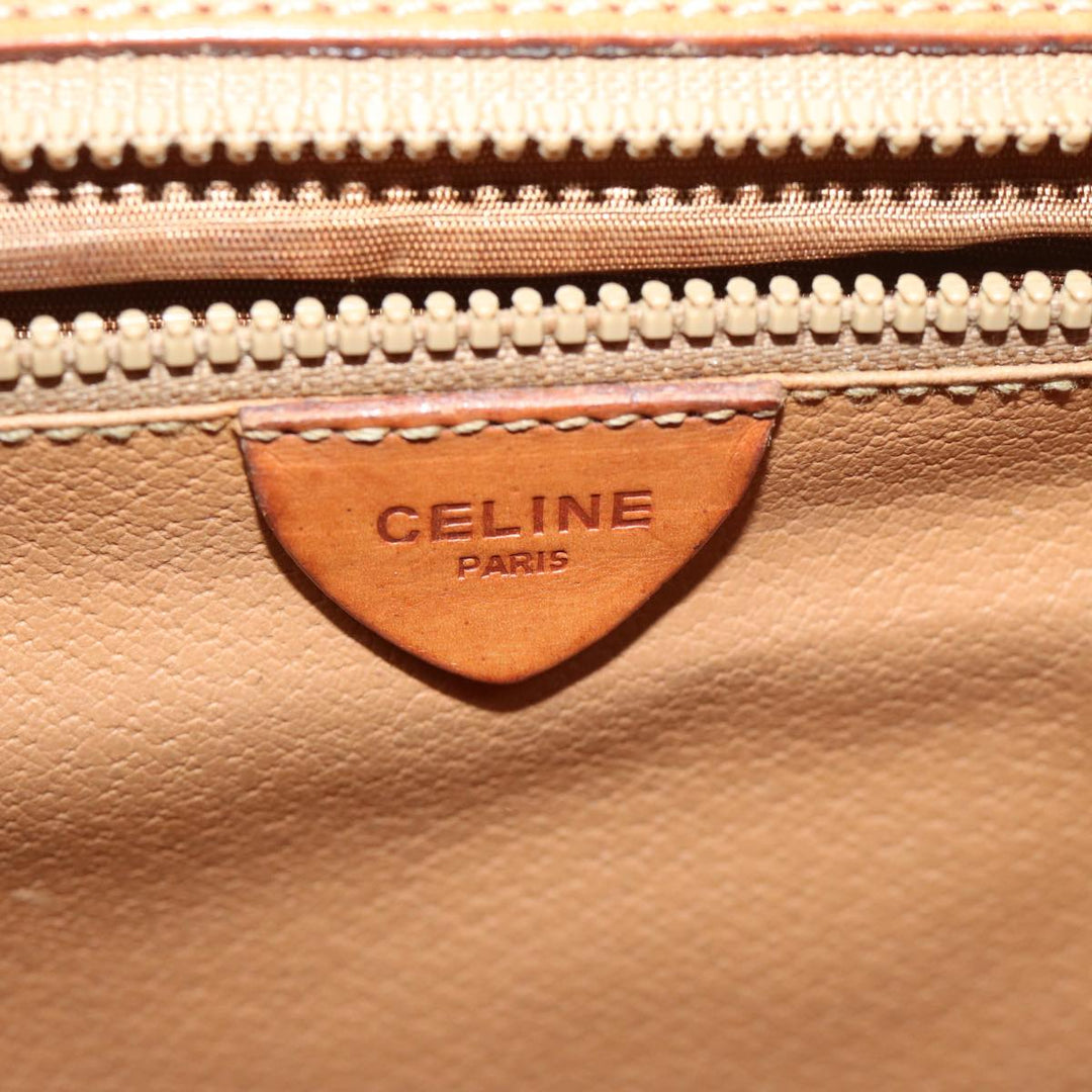 Celine Macadam Canvas Circle Shoulder Bag PVC Leather Brown  fm3202