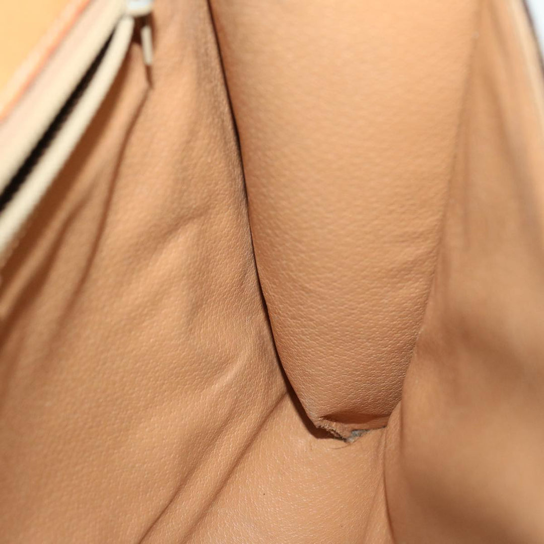 Celine Macadam Canvas Circle Shoulder Bag PVC Leather Brown  fm3202