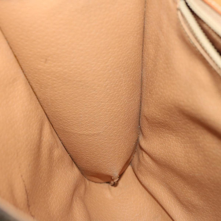 Celine Macadam Canvas Circle Shoulder Bag PVC Leather Brown  fm3202