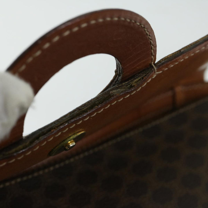 Celine Macadam Canvas Circle Shoulder Bag PVC Leather Brown  fm3202