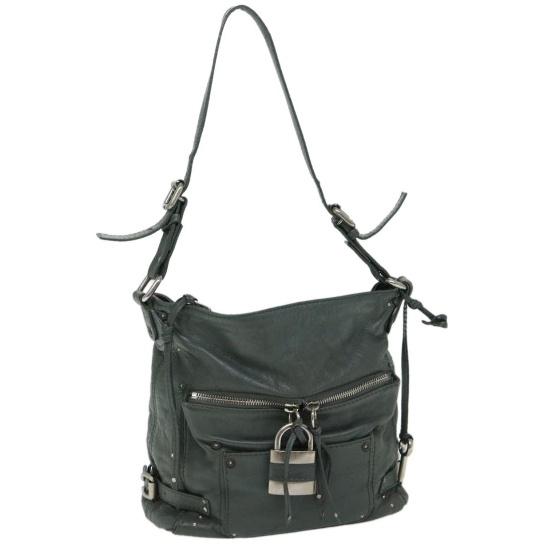 Chloe Paddington Shoulder Bag Leather Gray 03 06 53 fm3248