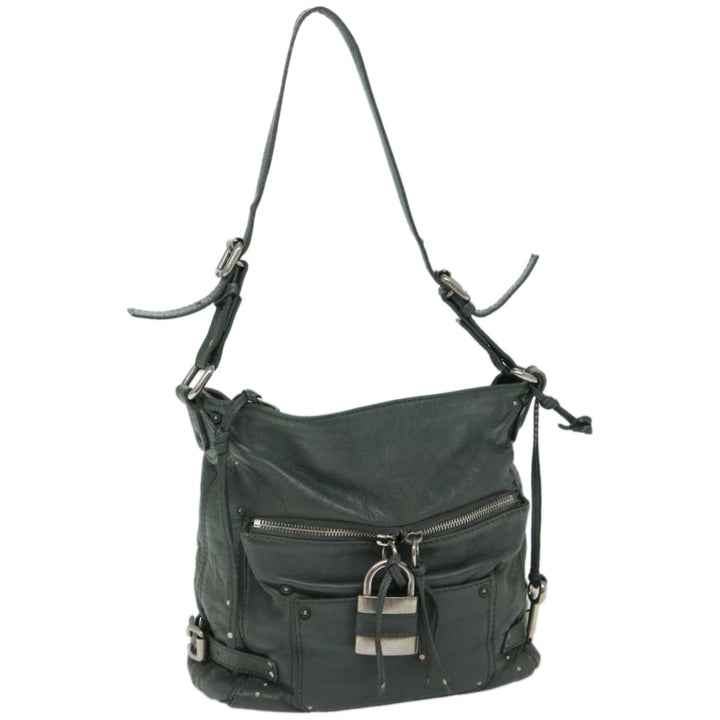 Chloe Paddington Shoulder Bag Leather Gray 03 06 53 fm3248