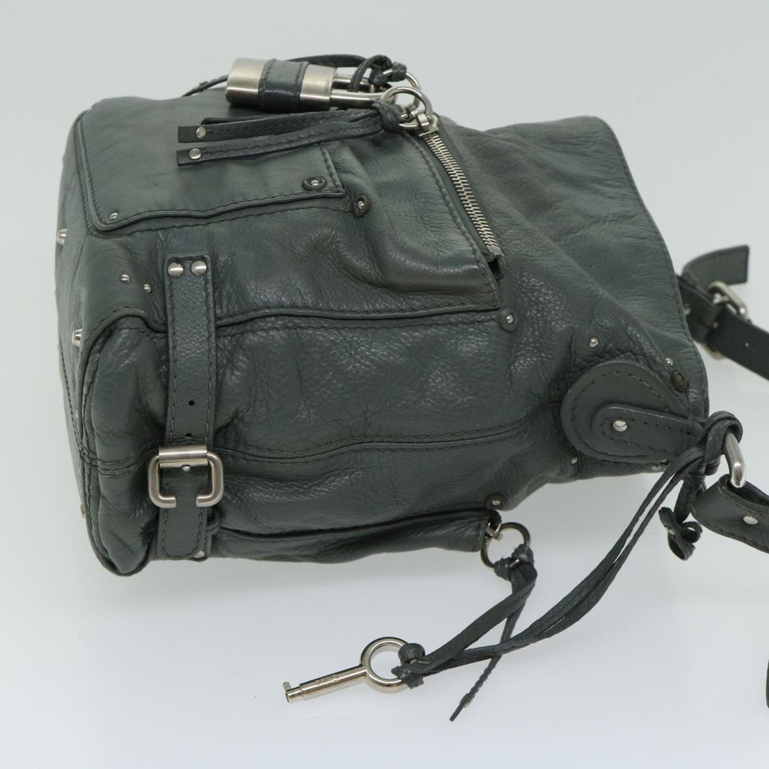 Chloe Paddington Shoulder Bag Leather Gray 03 06 53 fm3248
