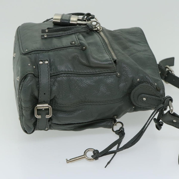 Chloe Paddington Shoulder Bag Leather Gray 03 06 53 fm3248